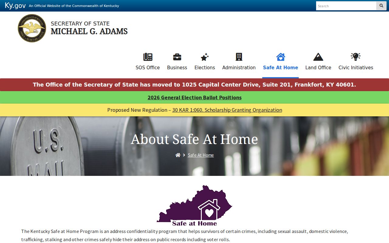 Georgetown residents directory Kentucky Safe at Home privacy program
