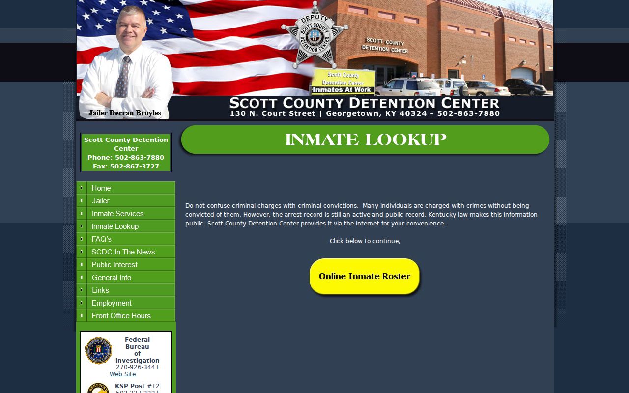 Georgetown resident lookup Scott County Detention Center roster