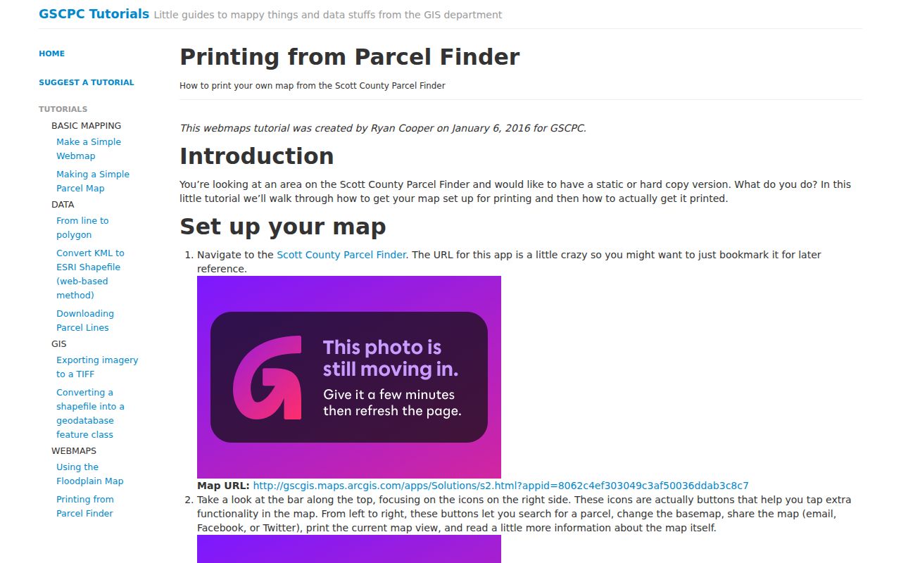 Georgetown street directory Parcel Finder address tutorial
